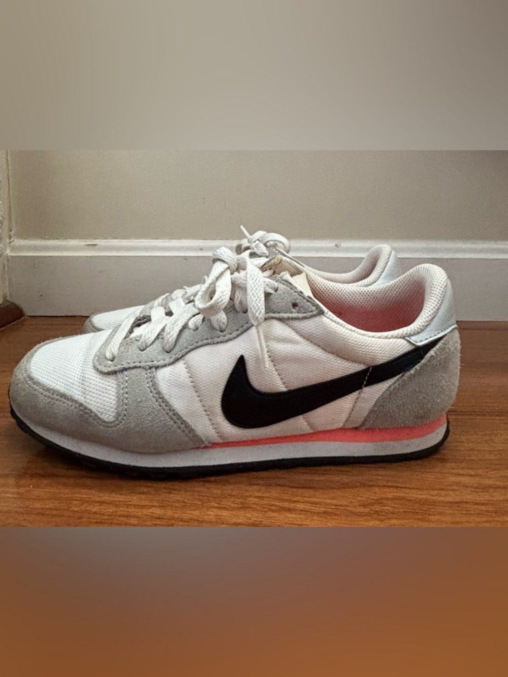Nike White, Gray & Black Runner with Orange Accent